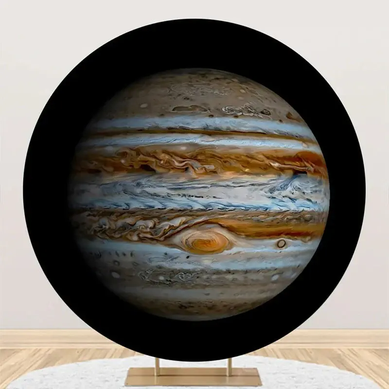Jupiter Surface Top View Planet Round Birthday Backdrop - Aperturee