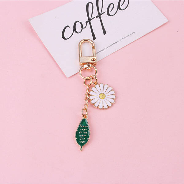 Fashion Flower Leaf Alloy Enamel Keychain