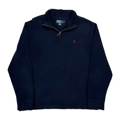 Ralph Lauren 1/4 Zip - XL Navy Cotton