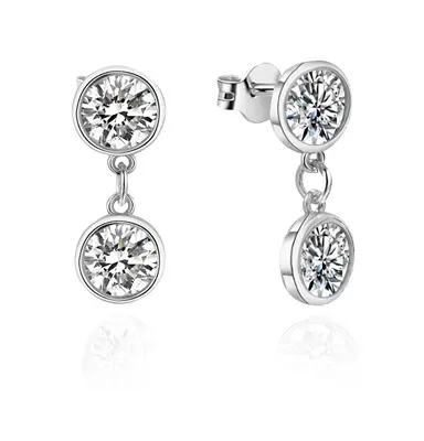 Beneto Sparkling Silver Earrings with Zirconia TAGUP2715