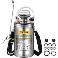 VEVOR Stainless Steel Sprayer, Set with Wand& Handle& Reinforced Hose, Hand Pump Sprayer with Pressure Gauge&Safety Valve, Ad...