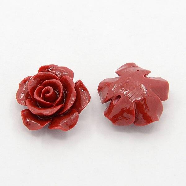 Synthetic Coral 3D Flower Rose Beads