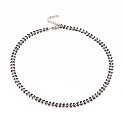 Enamel Wheat Link Chain Necklace