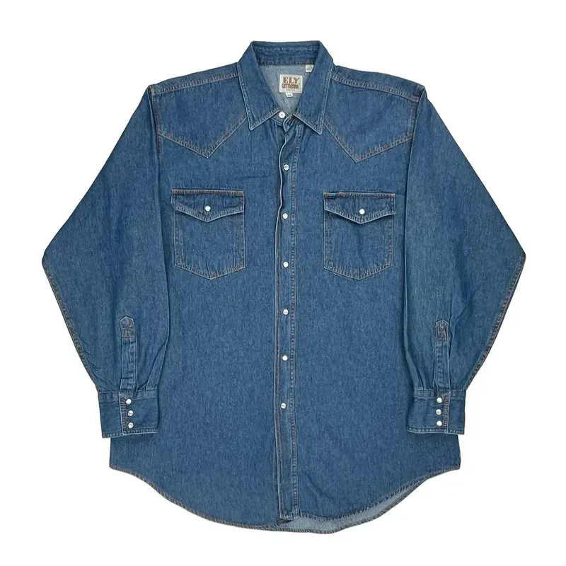 Ely Cattleman Denim Shirt - XL Blue Denim