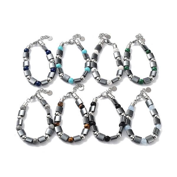 Synthetic Non-magnetic Hematite Beaded Bracelets