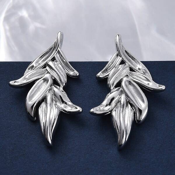 Leaf Brass Stud Earrings