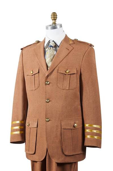 Canto Men's 2 Piece Fashion Suit with Gold Buttons and Accents - Tailored Fit