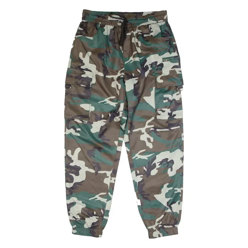 Camo Cargo Mens Trousers Green Regular Tapered W30 L28