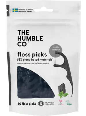 Plant-based Floss Picks - Charcoal (50 pcs)