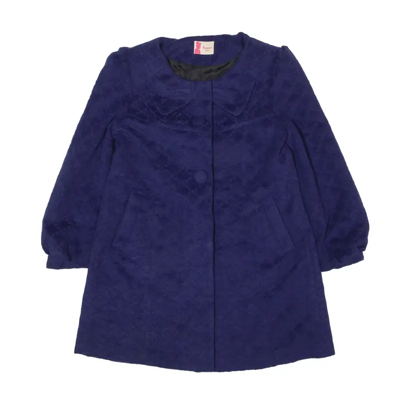 JOVONNISTA Overcoat Jacket Blue Wool 90s Womens S