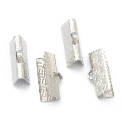 Non-Tarnish 304 Stainless Steel Ribbon Crimp Ends