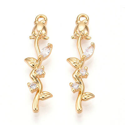 Brass Micro Pave Cubic Zirconia Pendants