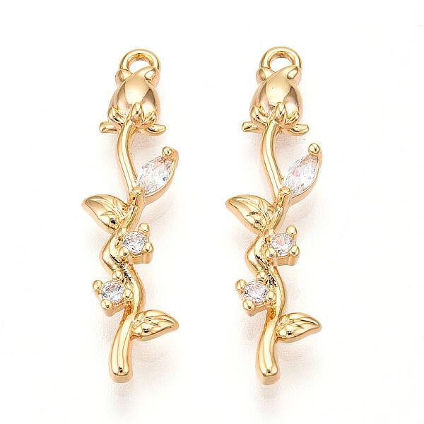 Brass Micro Pave Cubic Zirconia Pendants