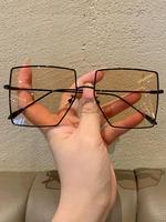 Vintage Square Frame Sunglasses, Trendy Casual Sunglasses for Women, Fashion Accessories for Everyday Use and Outdoor Activit...