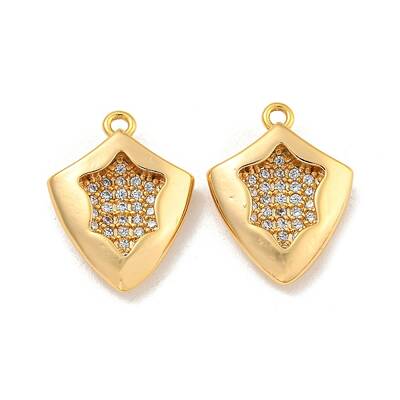 Brass Micro Pave Clear Cubic Zirconia Pendants