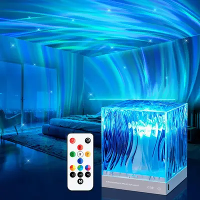 Crystal Northern Projector Lights, USB Powered RGB Colors Northern Lights Lamp, Remote Aurora Northern Projector Lights fo...