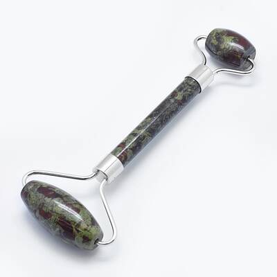 Natural Dragon Blood Jasper Brass Face Massager