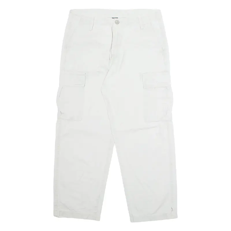 FSBN Cargo Mens Trousers Grey Loose Straight W34 L27