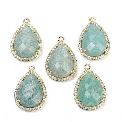 Natural Amazonite Faceted Pendants