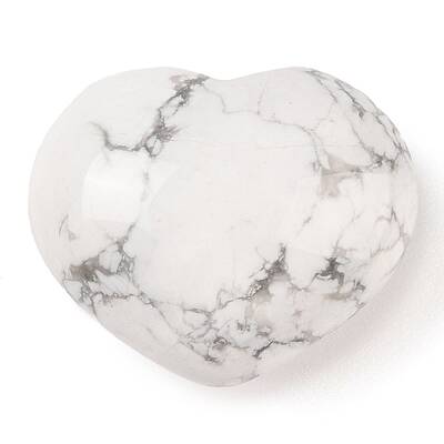 Natural Howlite Love Heart Stone