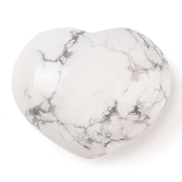 Natural Howlite Love Heart Stone