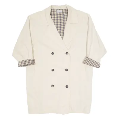 ECOLE DE COUTURE Womens Trench Coat Cream 90s M