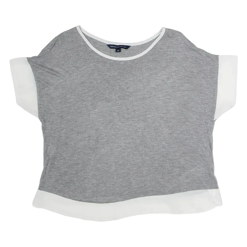 FRENCH CONNECTION Womens T-Shirt Grey Viscose XS