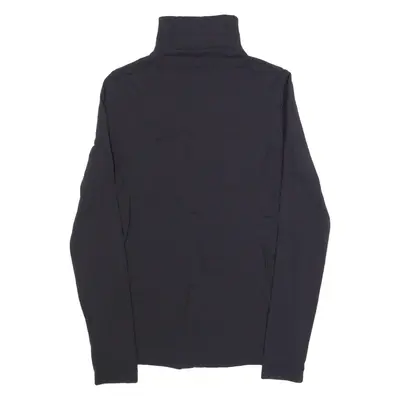 LULULEMON Womens Sports Top Black High Neck Long Sleeve S
