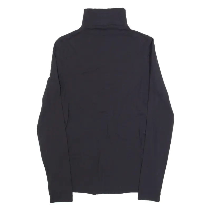 LULULEMON Womens Sports Top Black High Neck Long Sleeve S