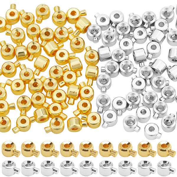 100Pcs 2 Colors Brass Crimp Beads
