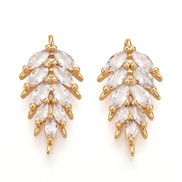 Brass Micro Pave Cubic Zirconia Pendants