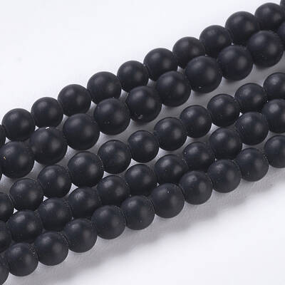 Natural Black Agate Beads Strands