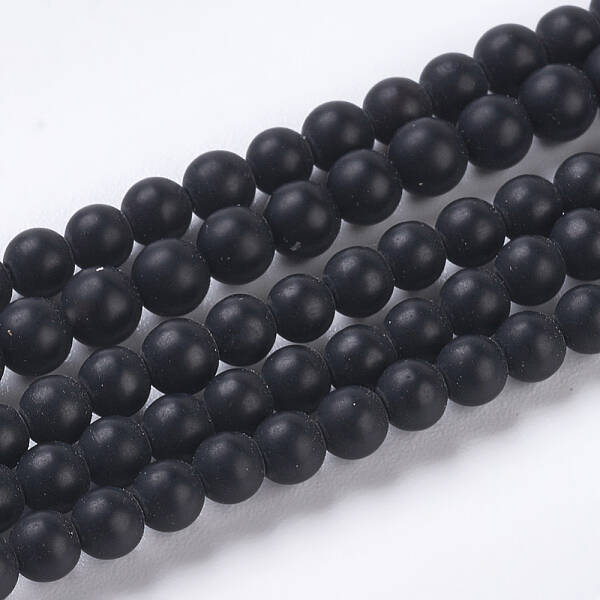 Natural Black Agate Beads Strands