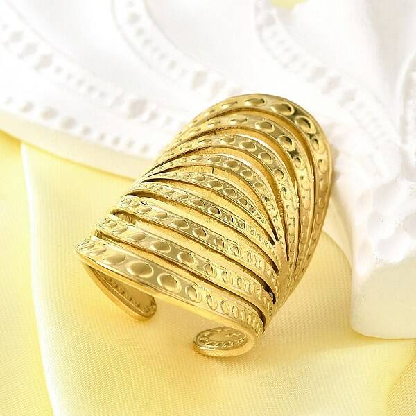 304 Stainless Steel Adjustable Cuff Rings for Women