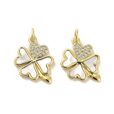 Brass Micro Pave Clear Cubic Zirconia Pendants