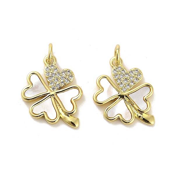 Brass Micro Pave Clear Cubic Zirconia Pendants