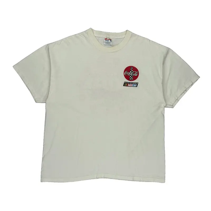 Coca-Cola Racing Hanes Nascar T-Shirt - XL White Cotton