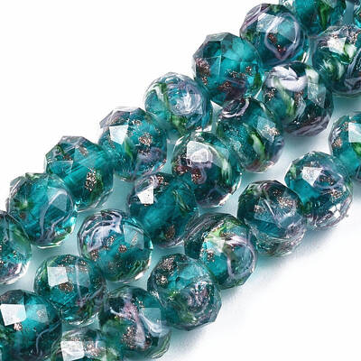 Handmade Gold Sand Lampwork Beads Strands