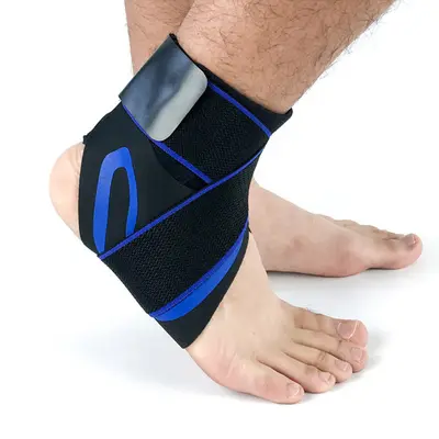 Ankle Support Brace Safety Running Basketball Sports Ankle Sleeves | Size: S | quantity: 1pc | Model: Left blue