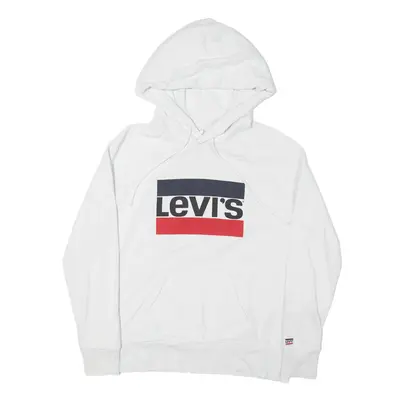 LEVI'S Hoodie White Pullover Mens S