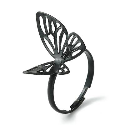 Hollow Butterfly Alloy Adjustable Rings for Women