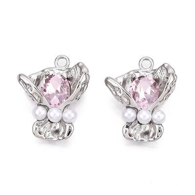 Rack Plating Alloy Rhinestone Pendants