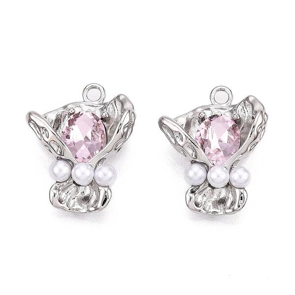 Rack Plating Alloy Rhinestone Pendants