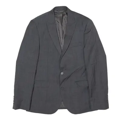 DKNY Biker Jacket Grey Wool Mens S