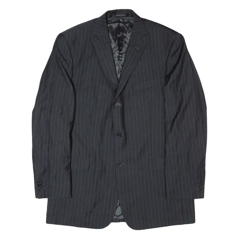 BALMAIN PARIS Blazer Jacket Grey Wool Pinstripe Mens L