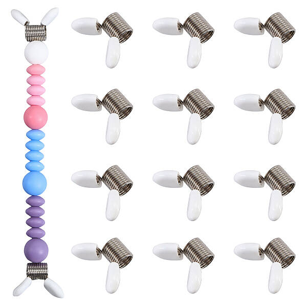 12Pcs Stainless Steel Mini Spring Bead Clamps for Beading Jewelry Making
