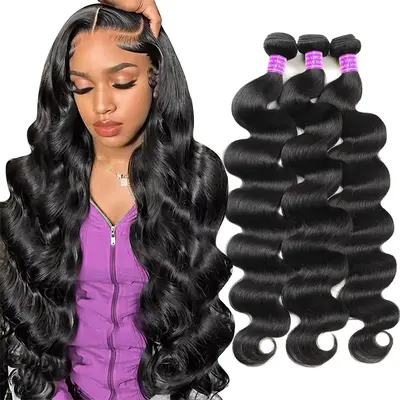 Brazilian Body Wave/ Deep Wave/ Straight Bundles Quick Weave Extensions Straight Hair Bundles 1 3 4 PCS Human Hair Weave Bund...