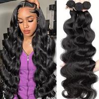 Brazilian Body Wave Bundles Quick Weave Extensions Straight Hair Bundles 1 3 4 PCS 100% Human Hair Weave Bundles 12-30 Inch W...