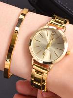 Women's Elegant Round Dial Quartz Watch & Jewelry Set without Box, Fashion Watch Set for Party, Daily Decor, Trendy All-match...