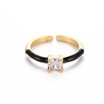 Brass Enamel Cuff Rings